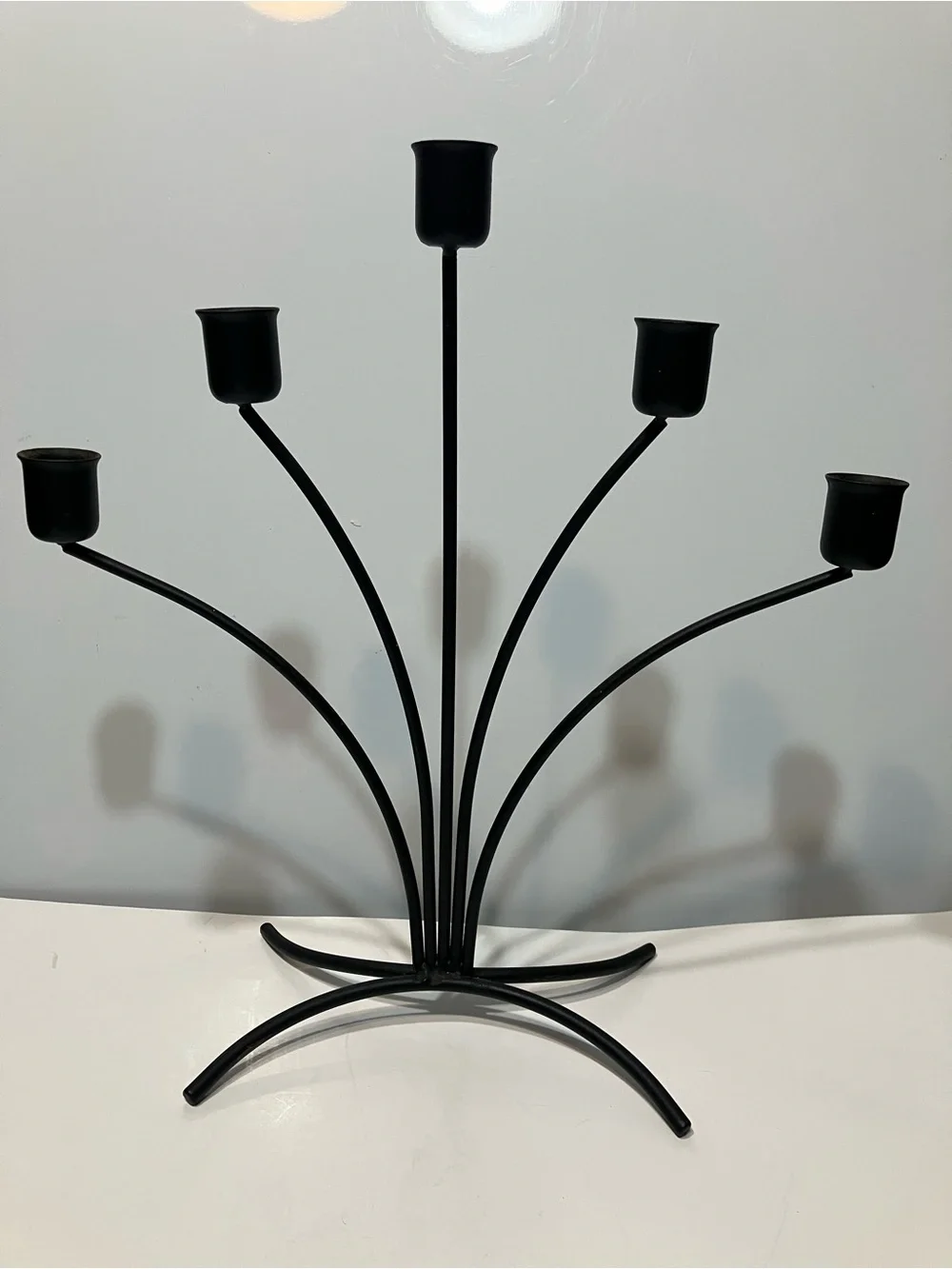 Black Metal 5-Arm Candle Holder - Home Accents